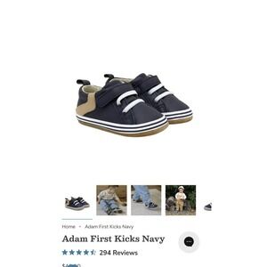 Robeez Adam First Kicks Navy 2 years NIB Wide Toe Box Flexible Barefoot